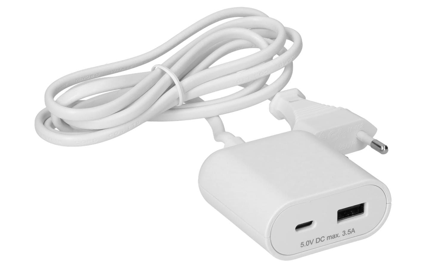 Max Hauri USB A+C-Verlängerung mit Zuleitung 1.5 m Weiss