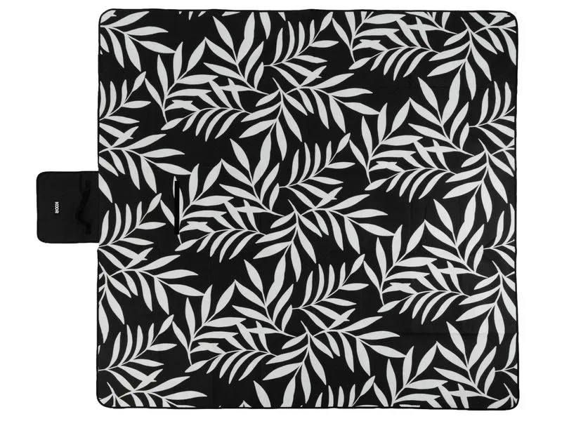 KOOR Picknickdecke Leaves, Schwarz/Weiss 200 x 200 cm KOOR Picknickdecke Leaves, Schwarz/Weiss 200 x 200 cm