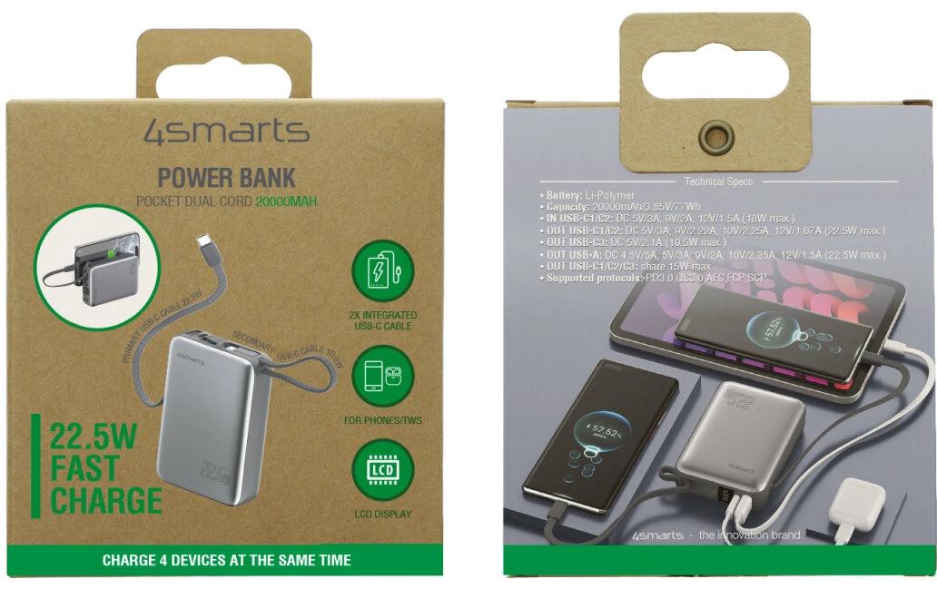 4smarts Pocket Dual Cord 20000 mAh