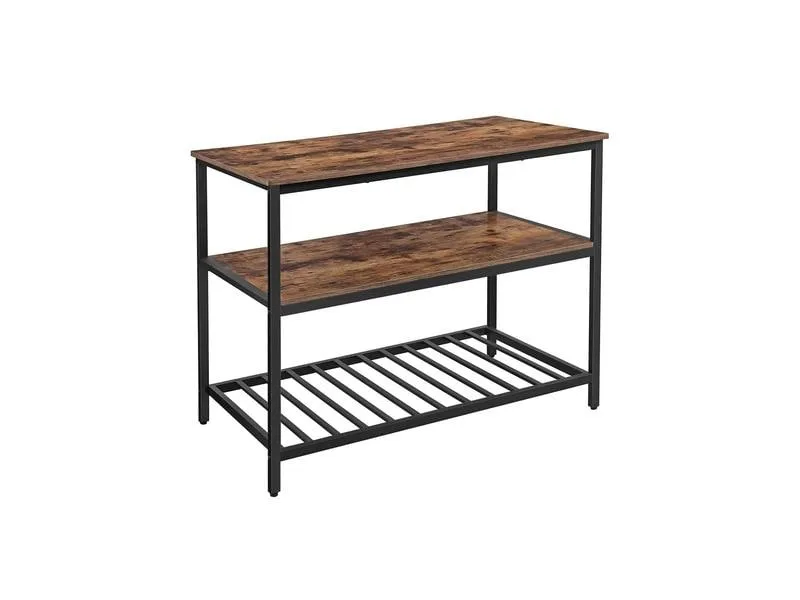 VASAGLE Küchenregal mit 3 Ablagen 120 x 90 cm, Braun/Schwarz VASAGLE Küchenregal mit 3 Ablagen 120 x 90 cm, Braun/Schwarz