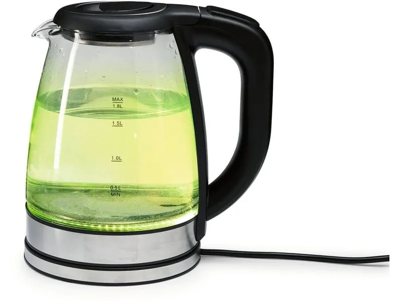 GOURMETmaxx Wasserkocher 1.8 l, Transparent/Schwarz