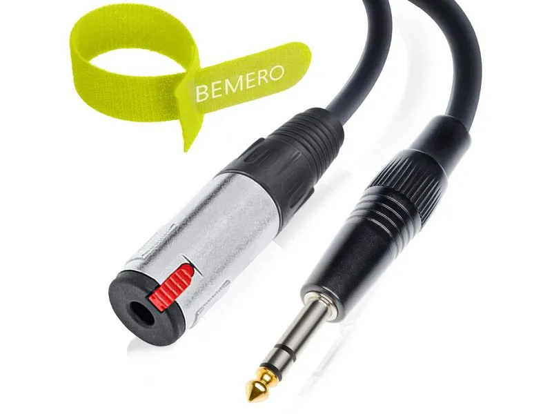 Bemero 6.3 Klinkenstecker - 6.3 Klinkenkupplung 10 m, Schwarz Bemero 6.3 Klinkenstecker - 6.3 Klinkenkupplung 10 m, Schwarz