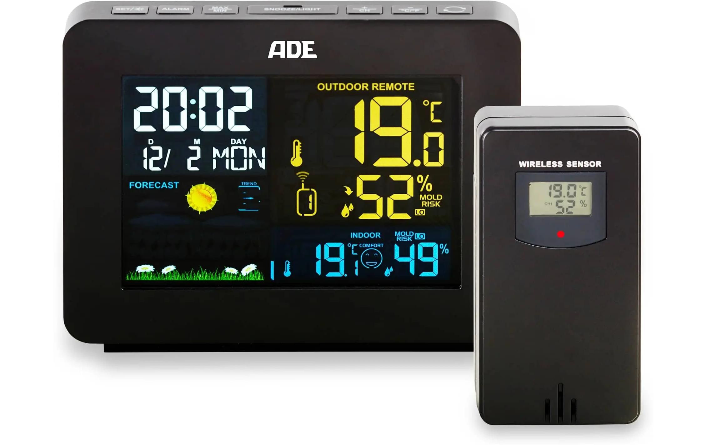 ADE Wetterstation mit Funk-Aussensensor Schwarz ADE Wetterstation mit Funk-Aussensensor Schwarz