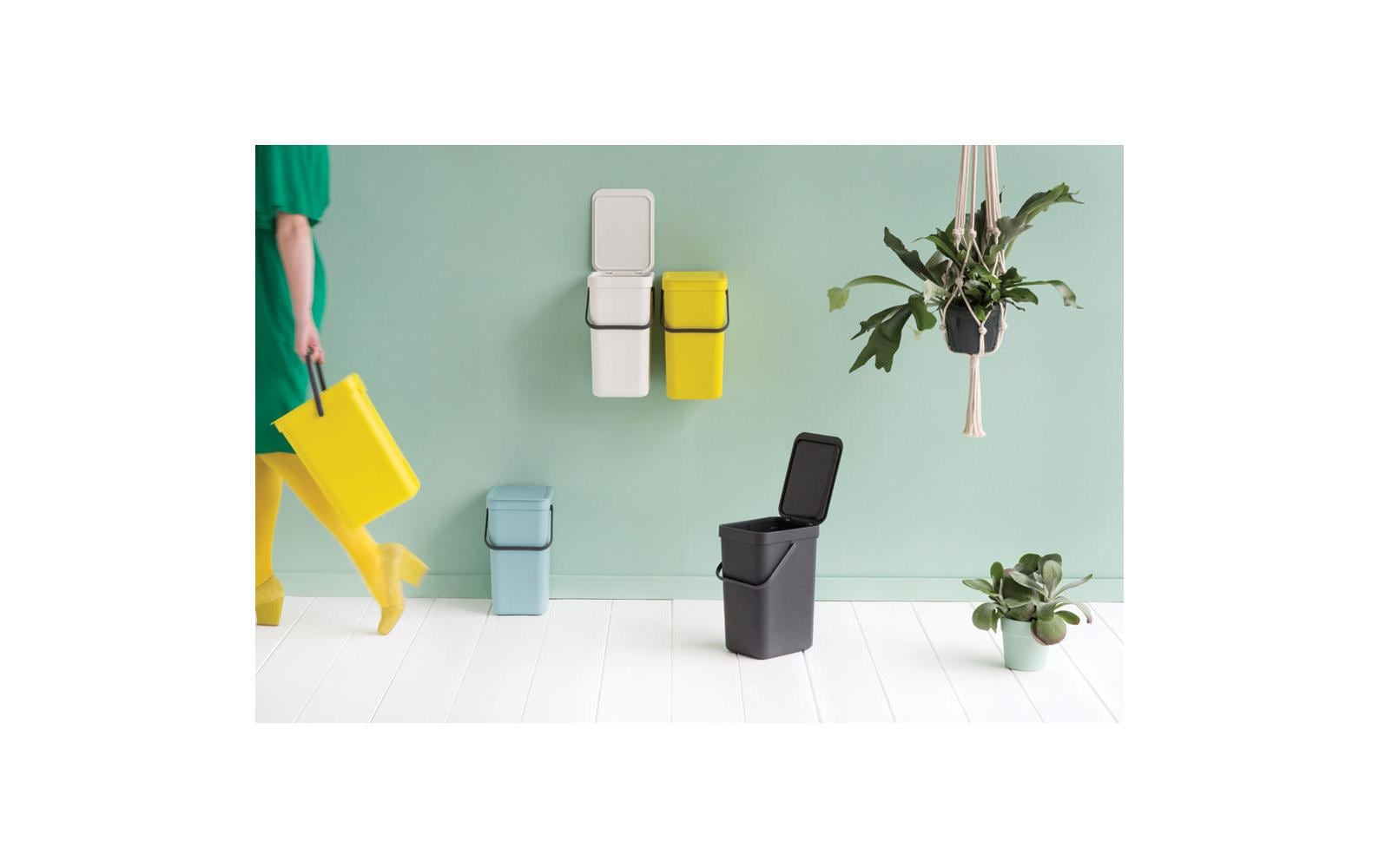 Brabantia Recyclingbehälter Sort & Go 12 l, Dunkelgrau