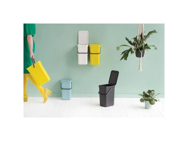 Brabantia Recyclingbehälter Sort & Go 12 l, Dunkelgrau