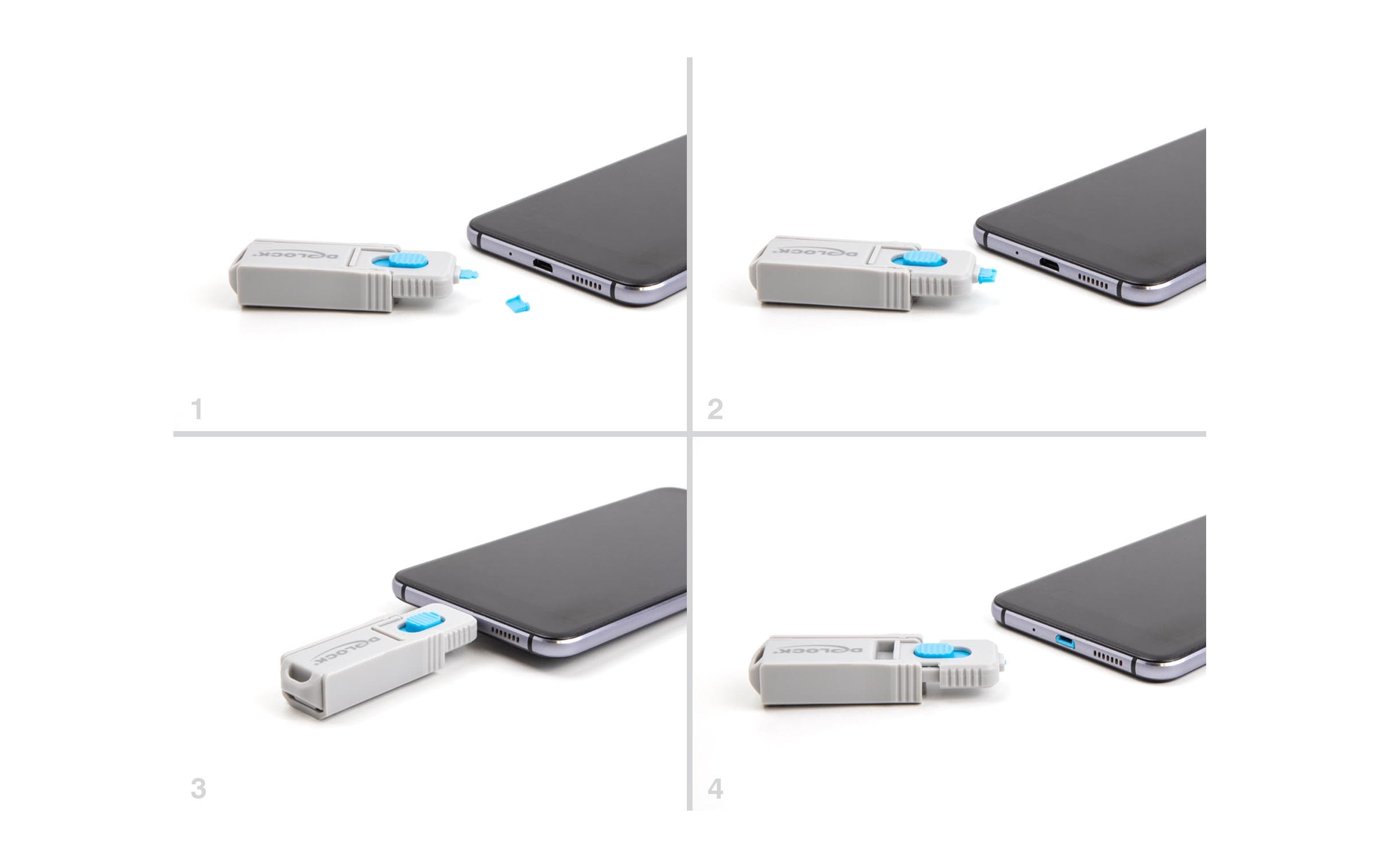Delock Micro USB Port Blocker Set 5 Stück mit Verschlusswerkzeug