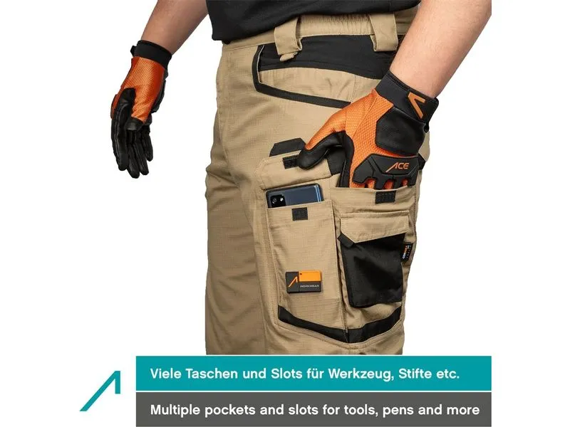 ACE ACE Constructor Herren-Arbeitshose lang Herren lang Beige 46