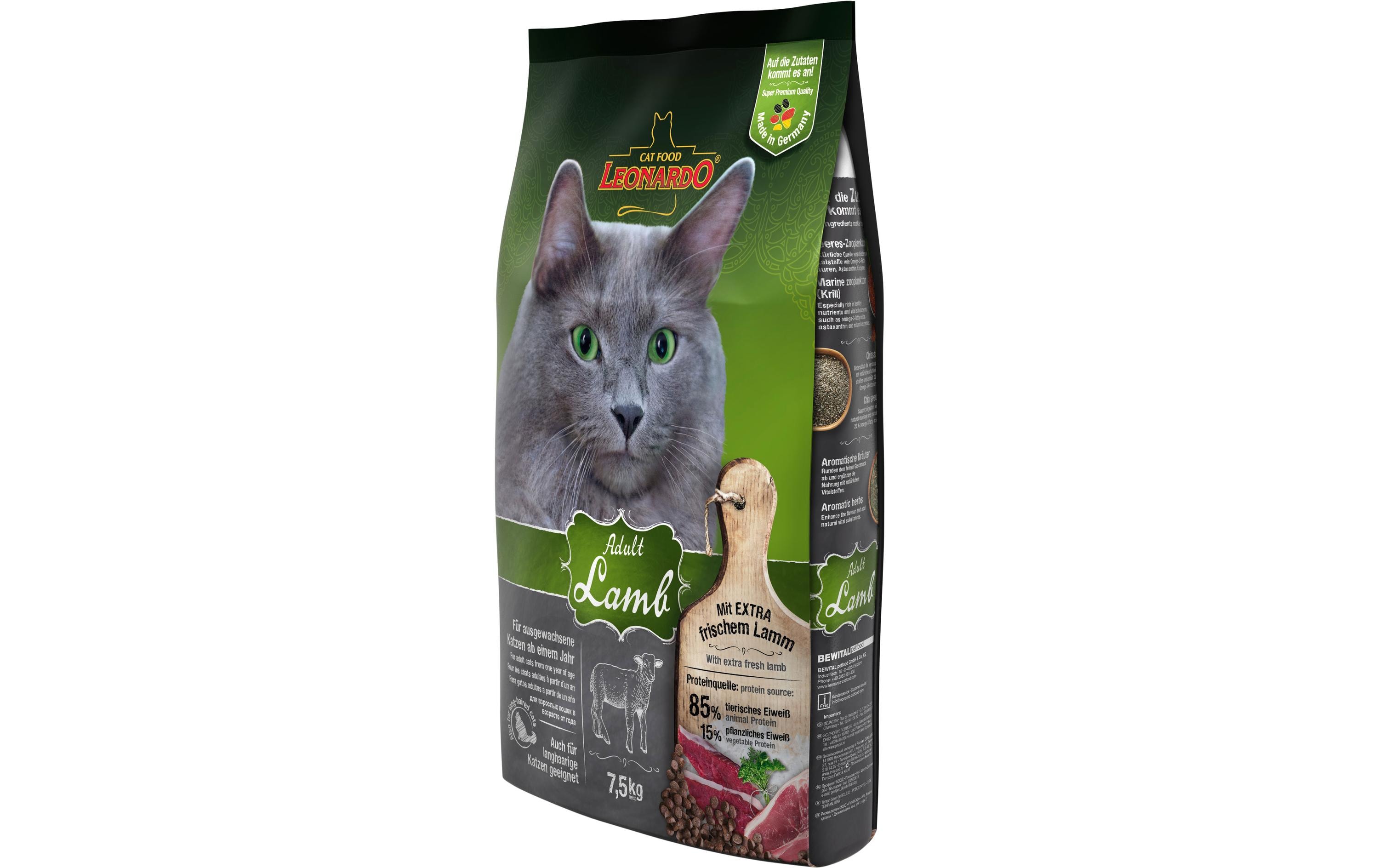 Leonardo Cat Food Trockenfutter Adult Lamm, 7.5 kg