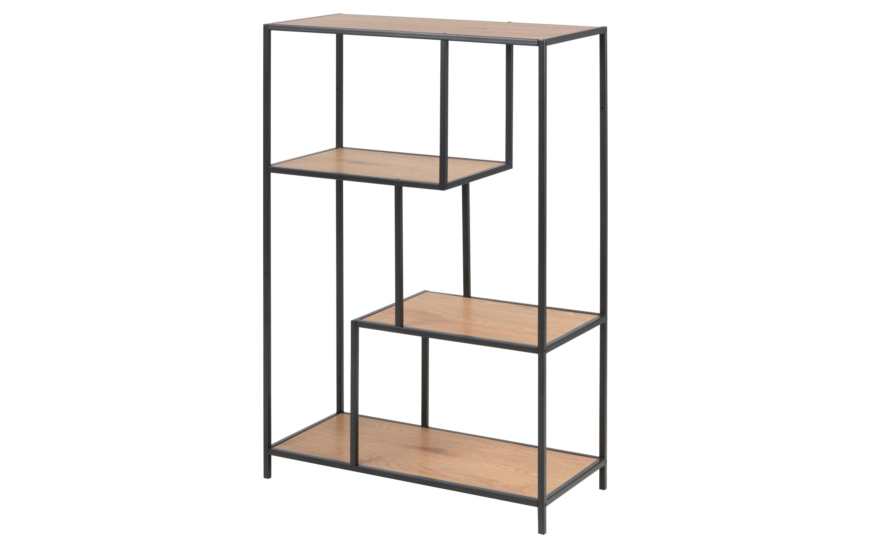 AC Design Regal Seaford 77 x 35 x 114 cm, Nature/Schwarz