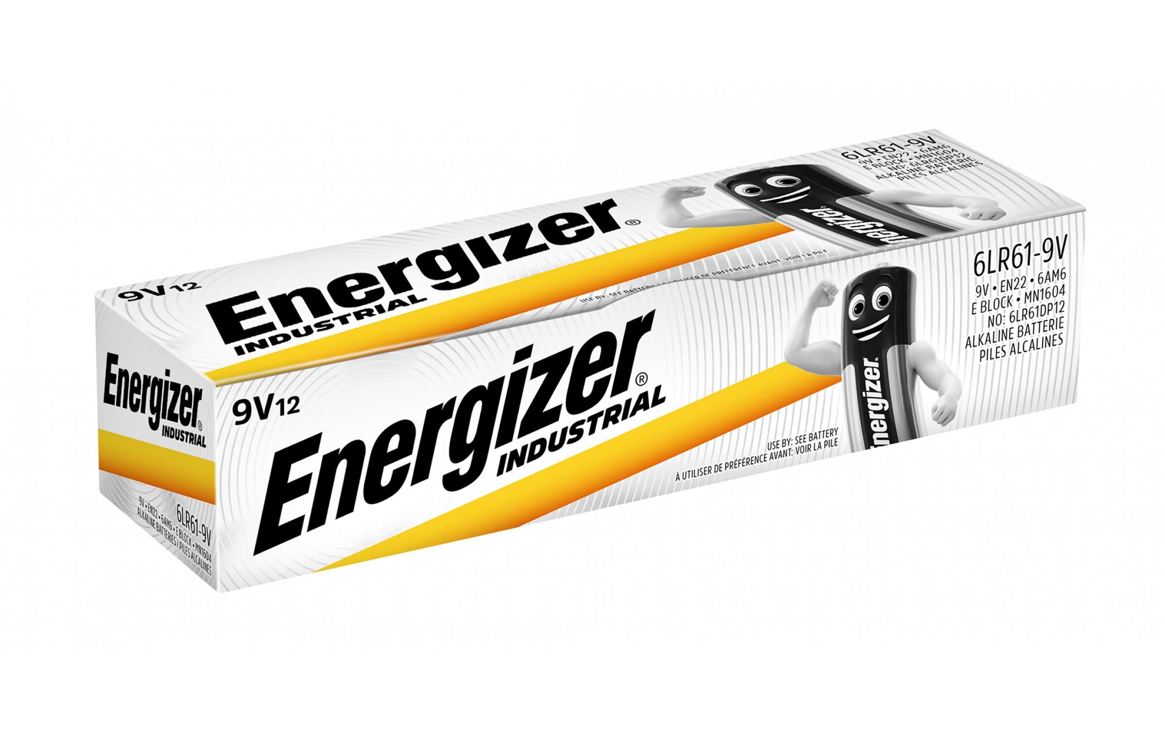 Energizer Batterie Industrial Alkaline 9V, 6LR61, 1 Paket à 12 Stück Energizer Batterie Industrial Alkaline 9V, 6LR61, 1 Paket à 12 Stück