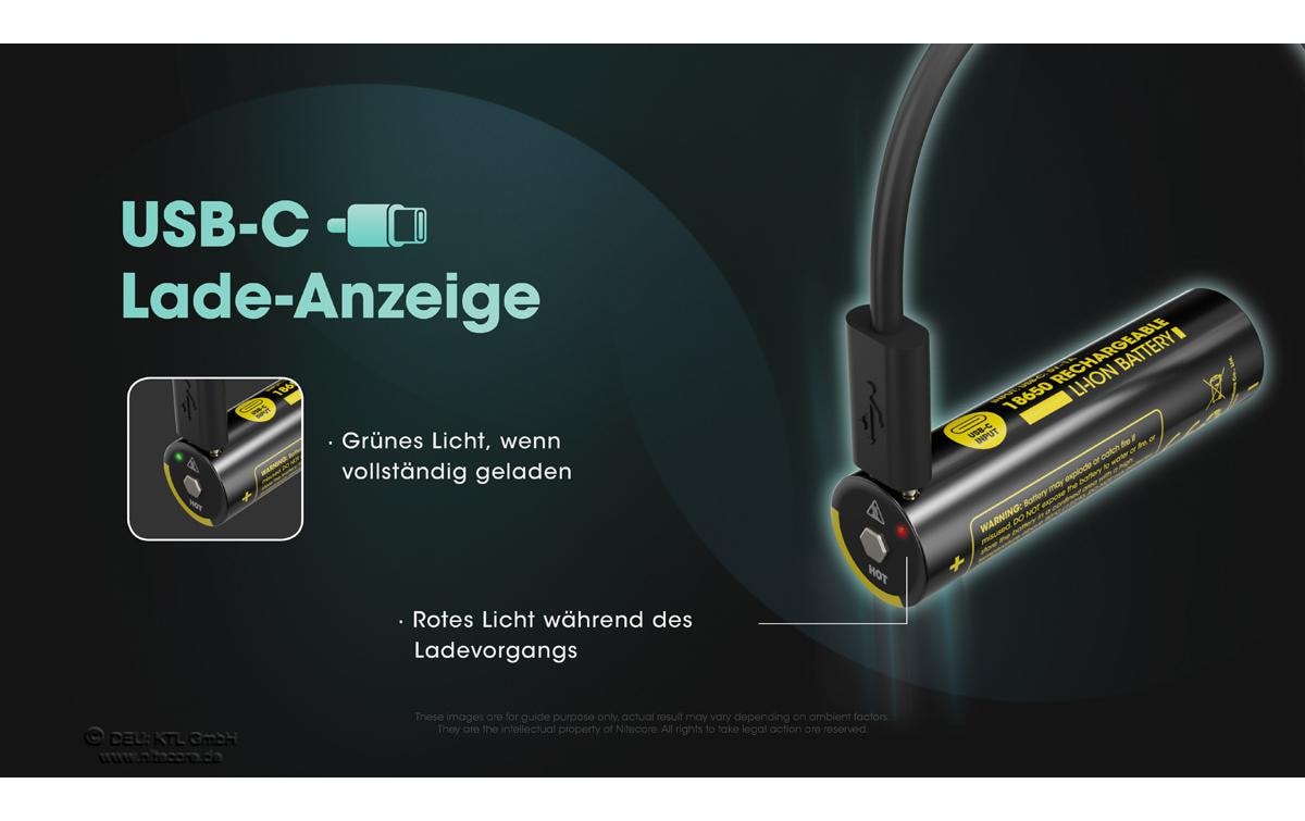 Nitecore Akku NL1836R 18650 UCB-C, 3600 mAh