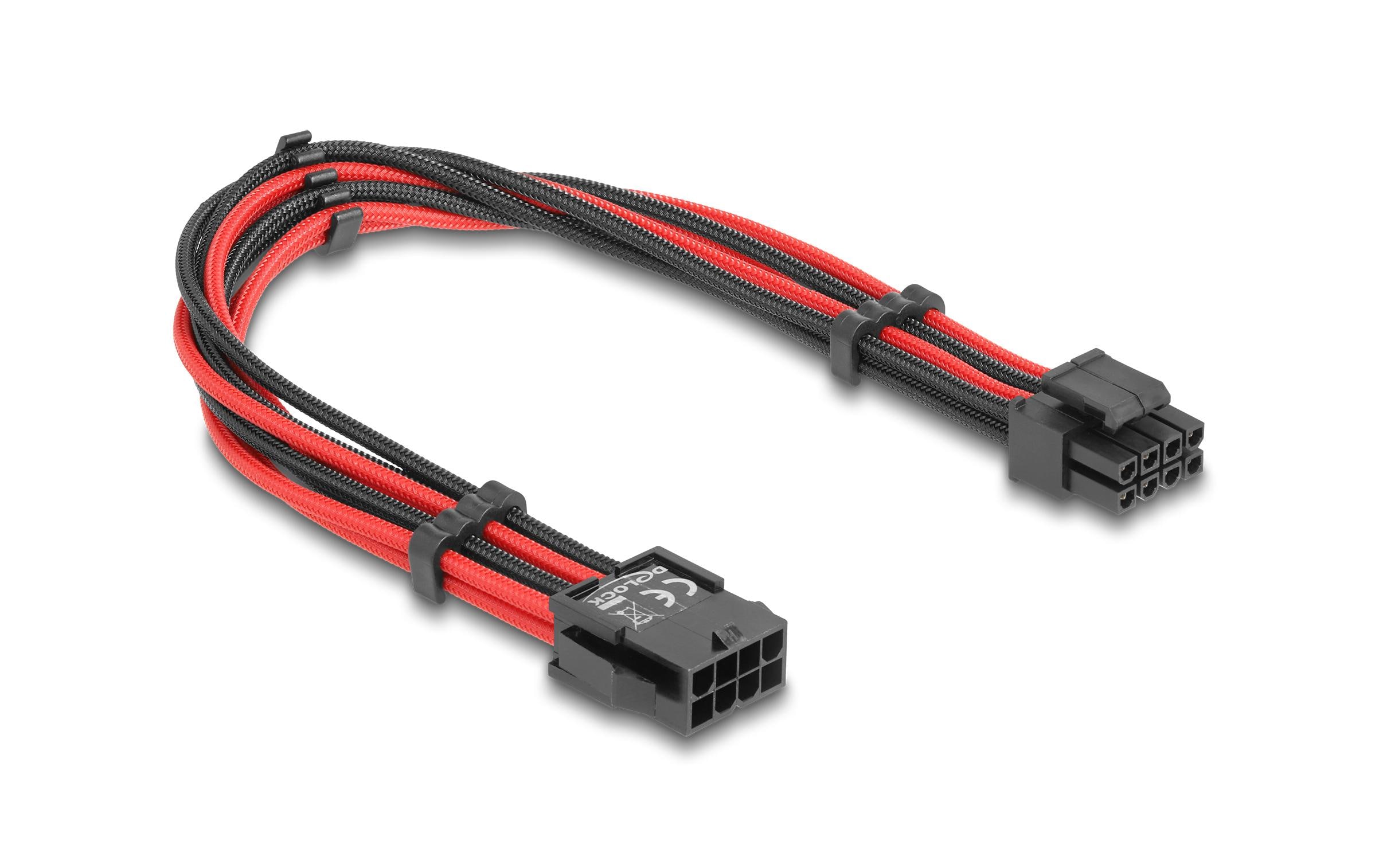 Delock Stromverlängerungskabel 8 Pin EPS Stecker zu 4+4 Pin Buchse