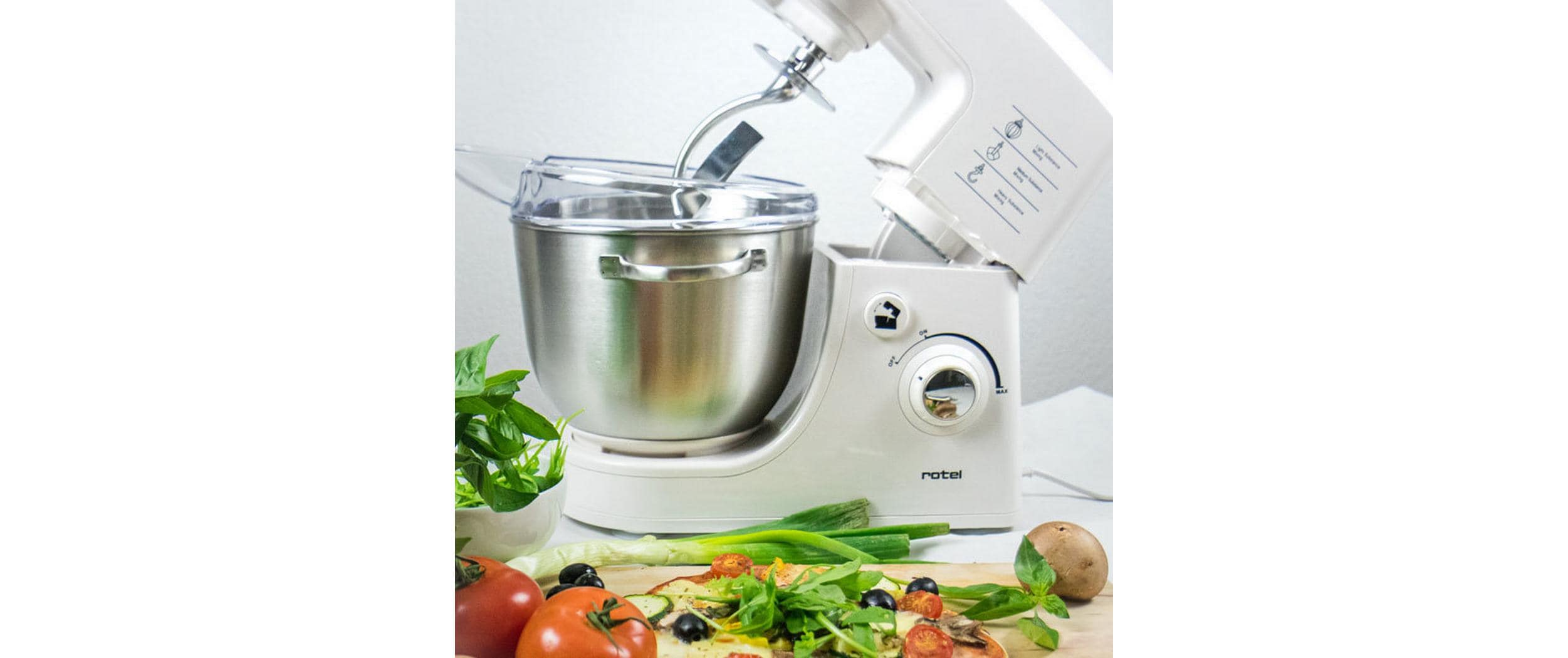 Rotel Küchenmaschine Power Mix 441 Weiss/Silber