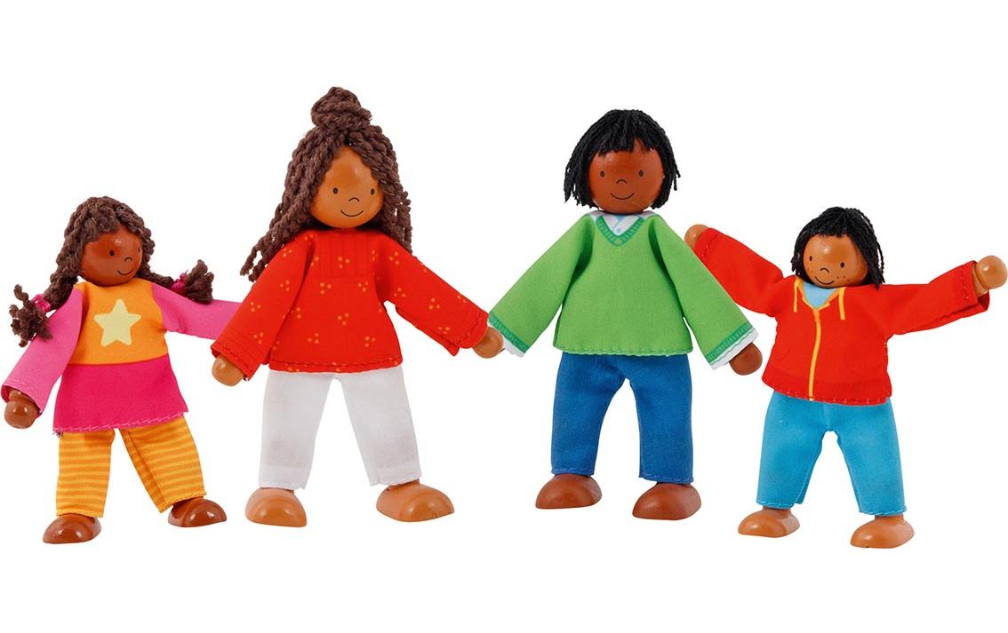 Goki Biege Puppe Farbige Familie 4-teilig Goki Biege Puppe Farbige Familie 4-teilig