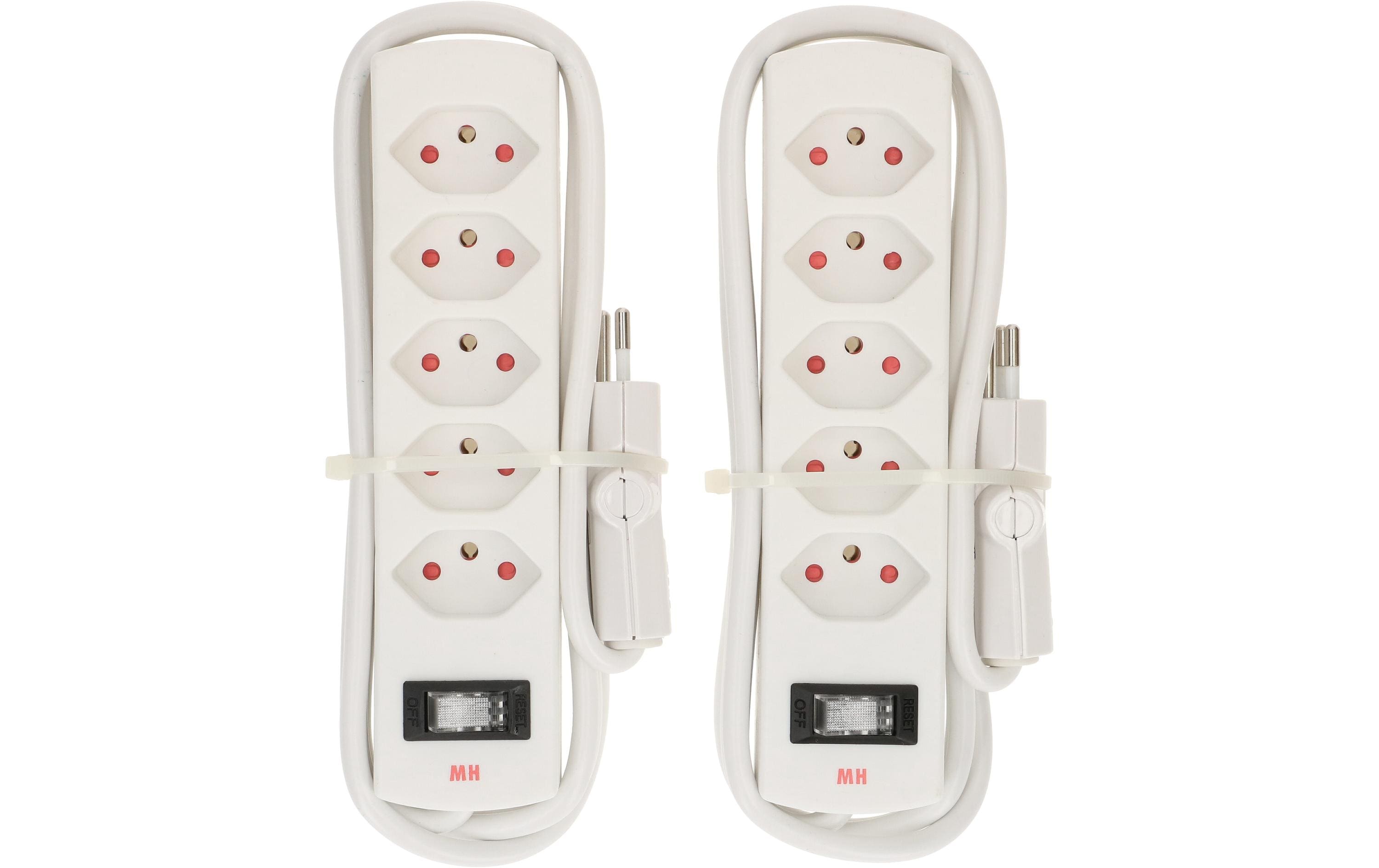 Max Hauri Doppelpack Steckdosenleiste 5 x Typ 13, Safety Line, Weiss Max Hauri Doppelpack Steckdosenleiste 5 x Typ 13, Safety Line, Weiss