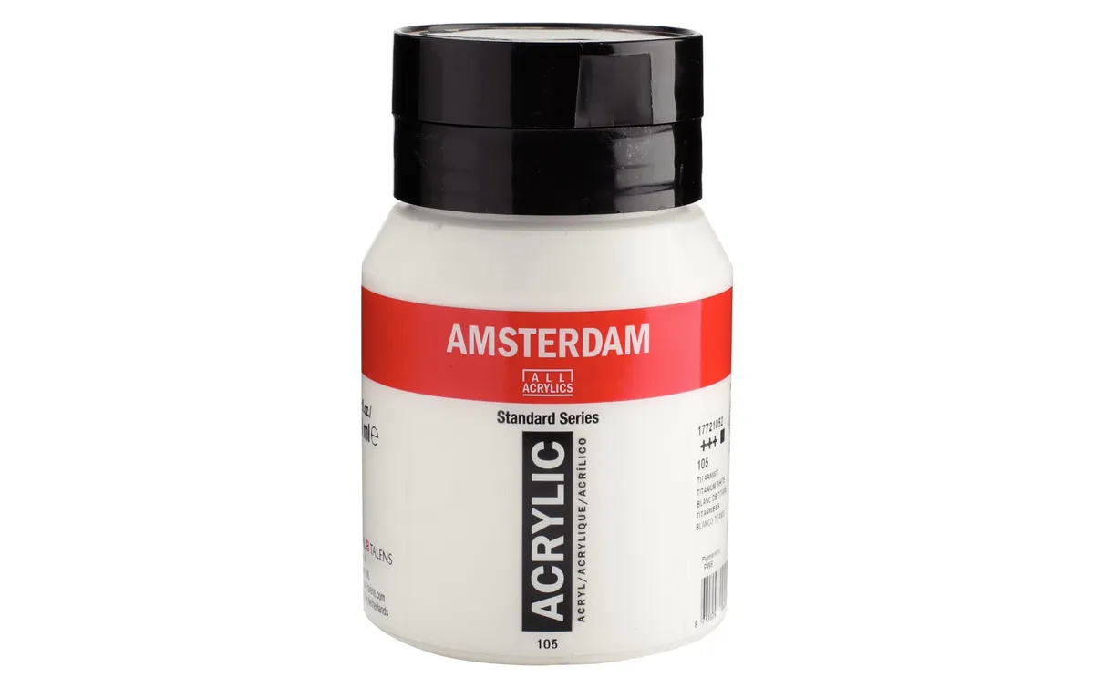 Amsterdam Acrylfarbe Standard 105 Titanweiss deckend, 500 ml Amsterdam Acrylfarbe Standard 105 Titanweiss deckend, 500 ml