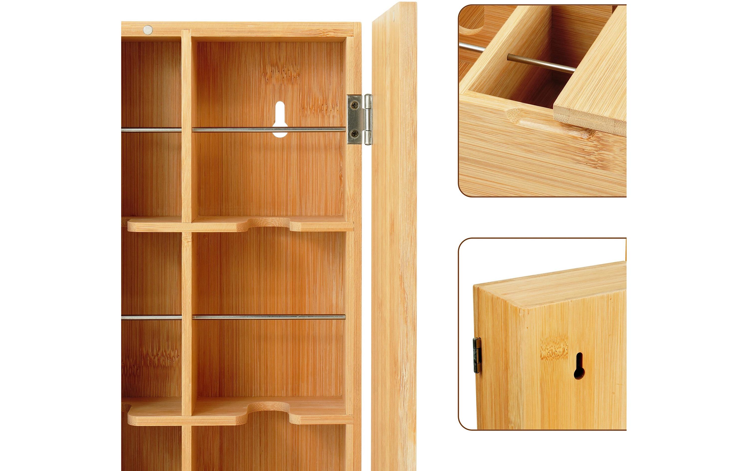 relaxdays Teebeutel-Box Hellbraun