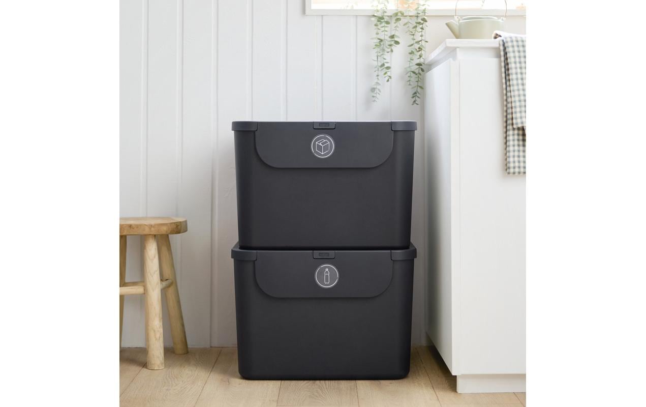 Rotho Recyclingbehälter ALBULA 2 tlg. 110 l, Anthrazit