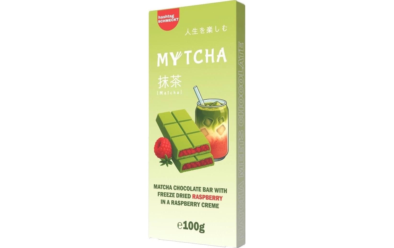 hashtag SCHMECKT Mytcha Matcha-Schokolade Raspberry, 100 g