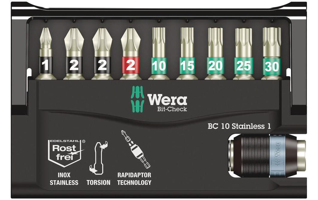 Wera Bit-Set Bit-Check 10 Stainless 1, 10-teilig