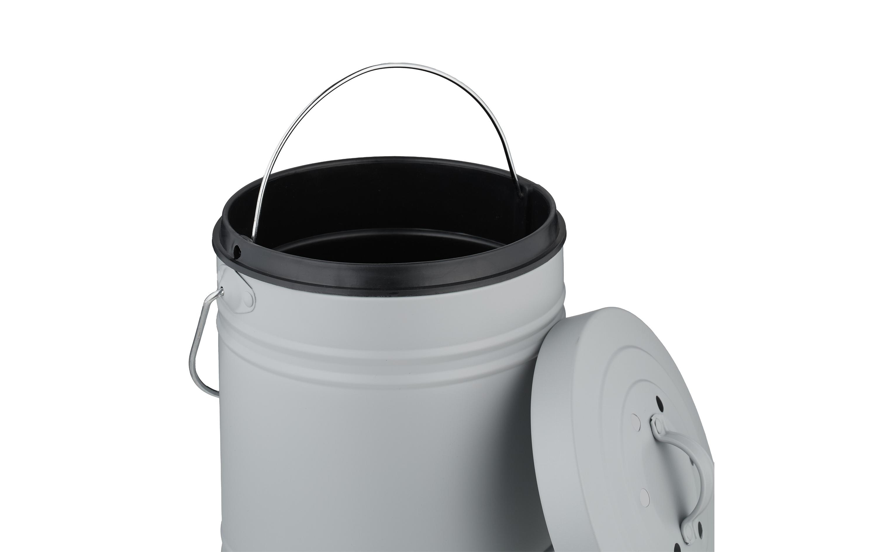 relaxdays Komposteimer mit Geruchsfilter, 5 l, Grau