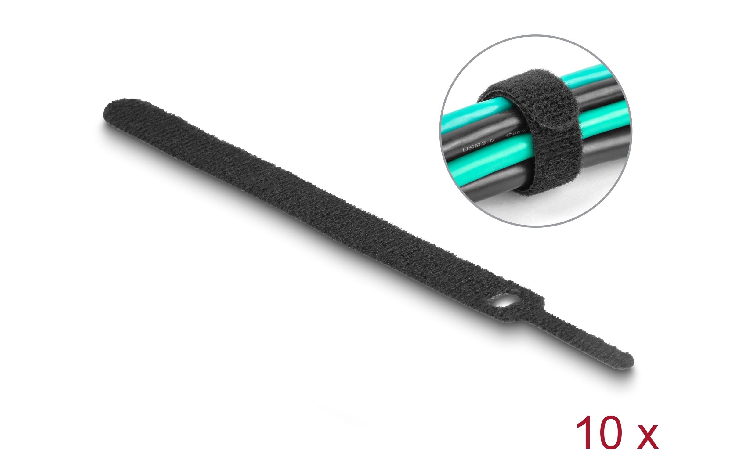 Delock Klettkabelbinder Schwarz 150 mm x 12 mm, 10 Stück Delock Klettkabelbinder Schwarz 150 mm x 12 mm, 10 Stück