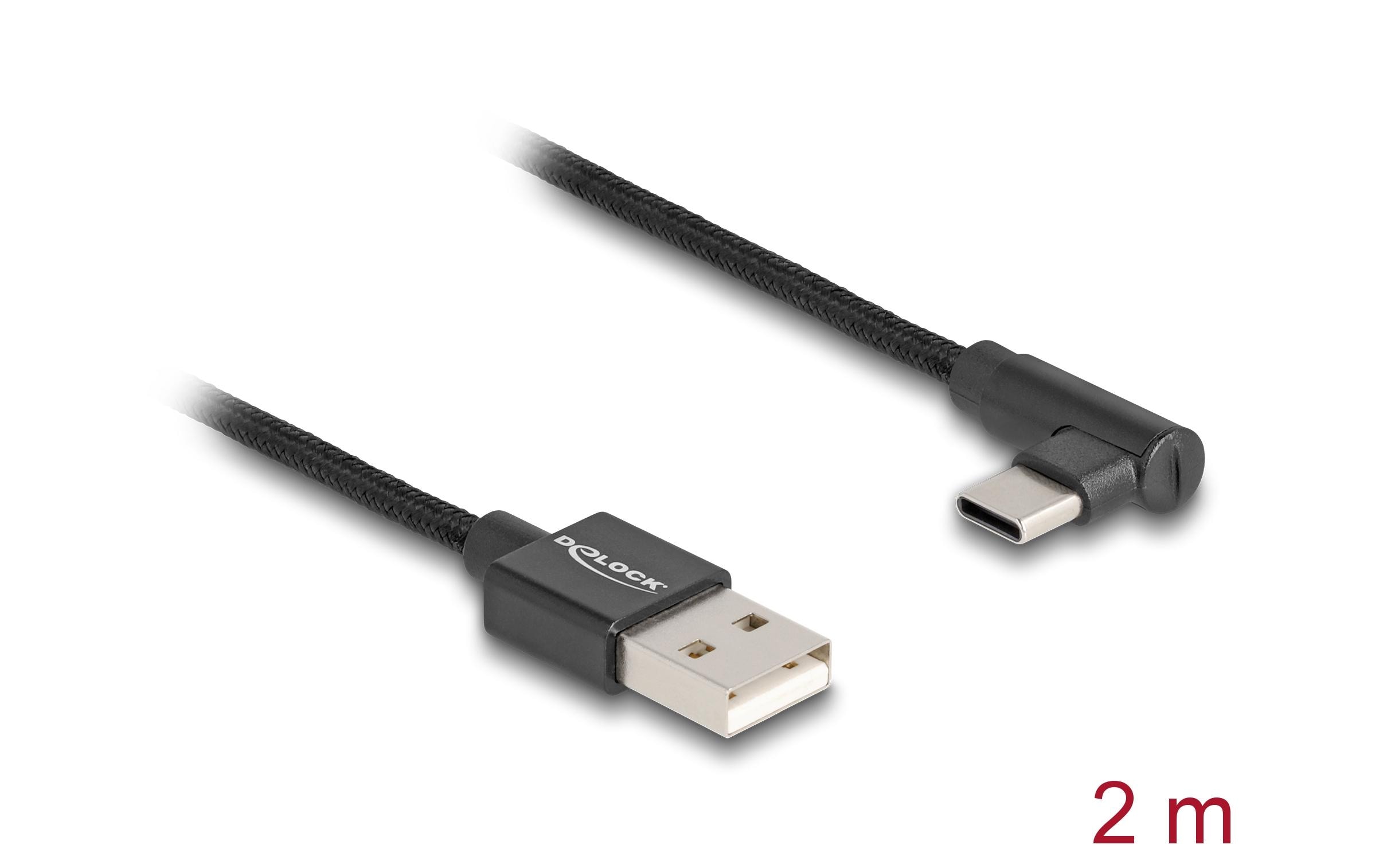 Delock USB 2.0-Kabel USB A - USB C gewinkelt 2 m
