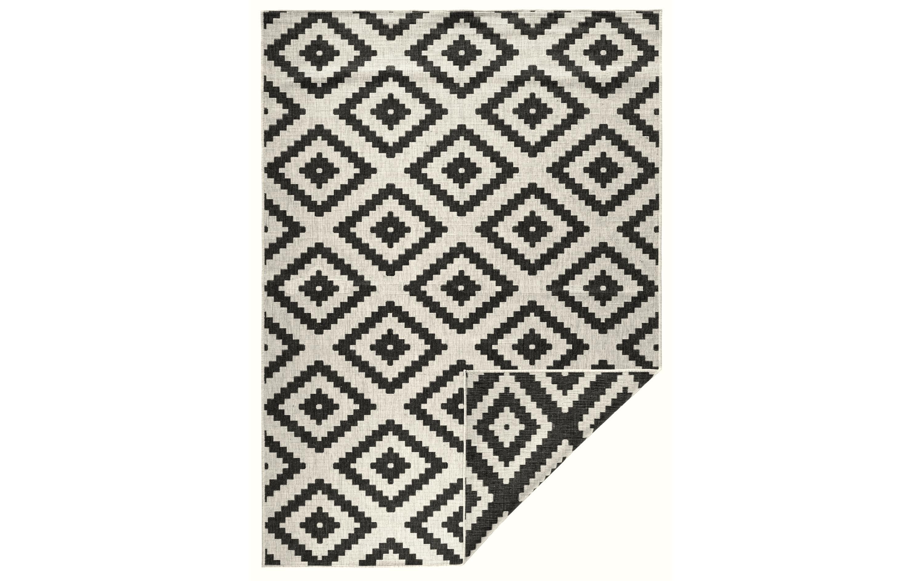 Hanse Home Malta In- & Outdoor Teppich 120 x 170 cm, Schwarz/Crème