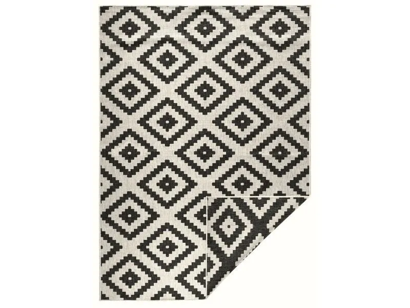 Hanse Home Malta In- & Outdoor Teppich 160 x 230 cm, Schwarz/Crème