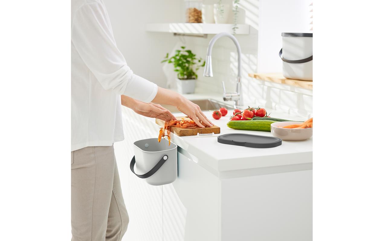 Rotho Komposteimer Albula 3.2 l, Mistletoe Weiss