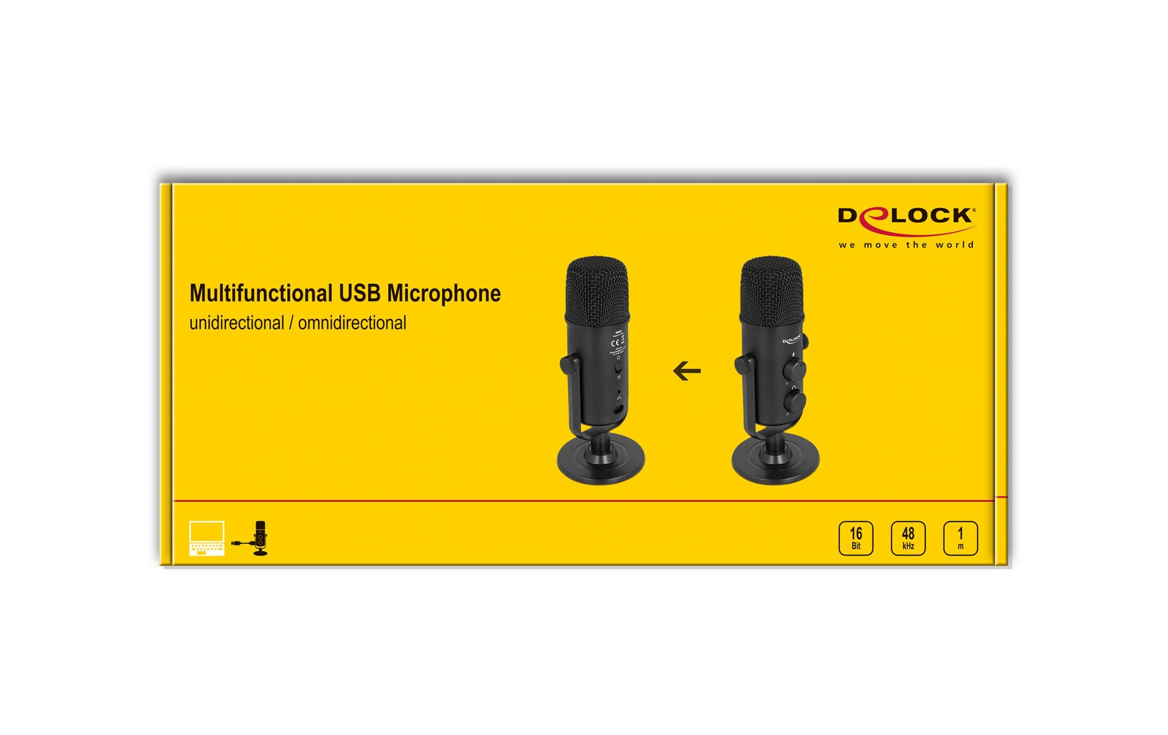 Delock Kondensatormikrofon USB für Streaming, Podcasting