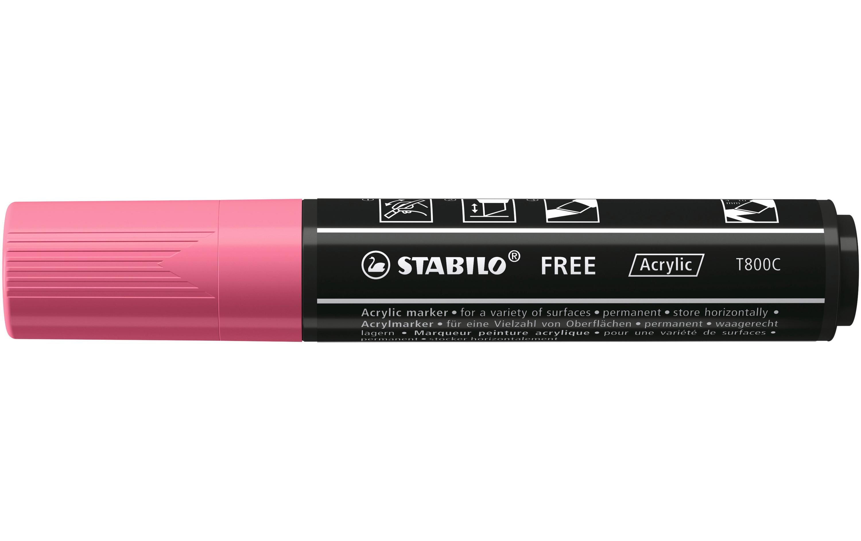 STABILO Acrylmarker Free Acrylic T800C Pink