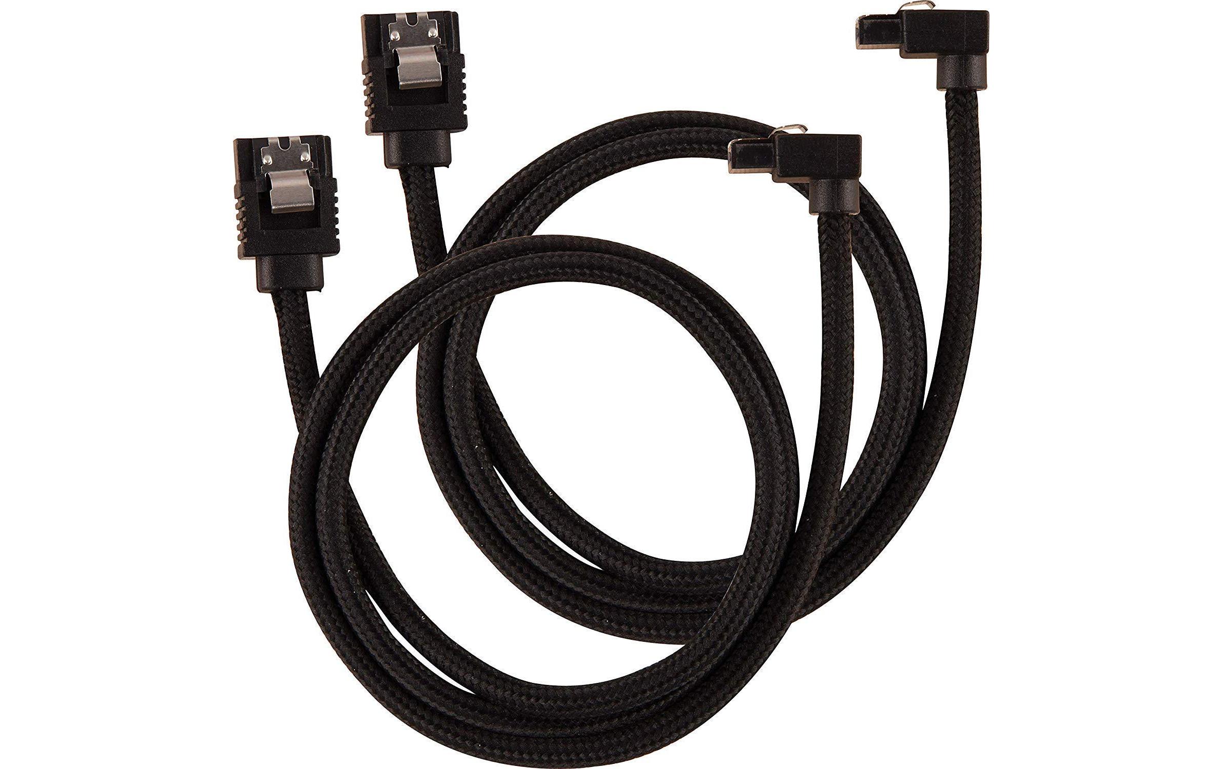 Corsair SATA3-Kabel Premium Set Schwarz 60 cm gewinkelt Corsair SATA3-Kabel Premium Set Schwarz 60 cm gewinkelt