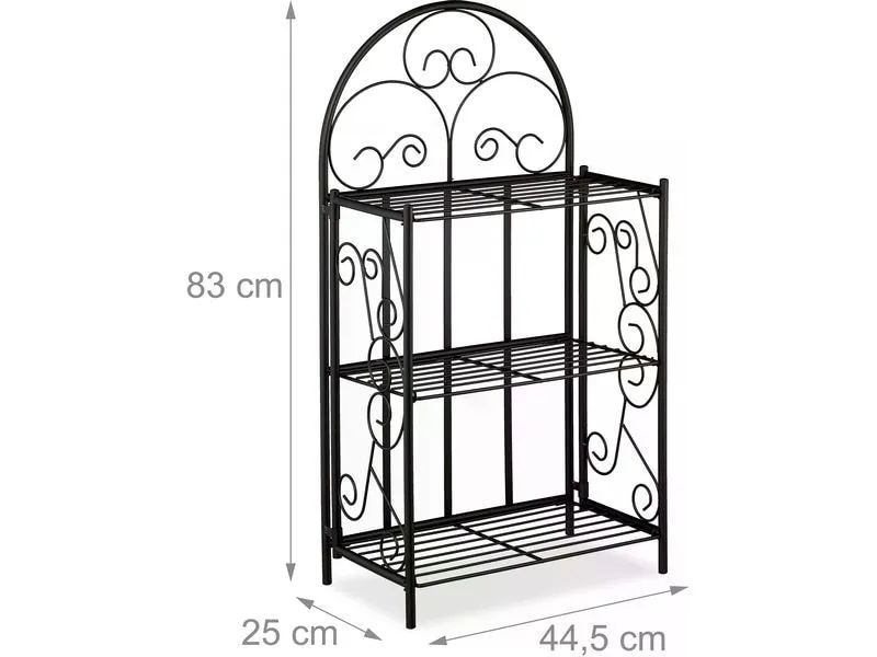 relaxdays Pflanzenständer Antik 83 cm, Schwarz relaxdays Pflanzenständer Antik 83 cm, Schwarz