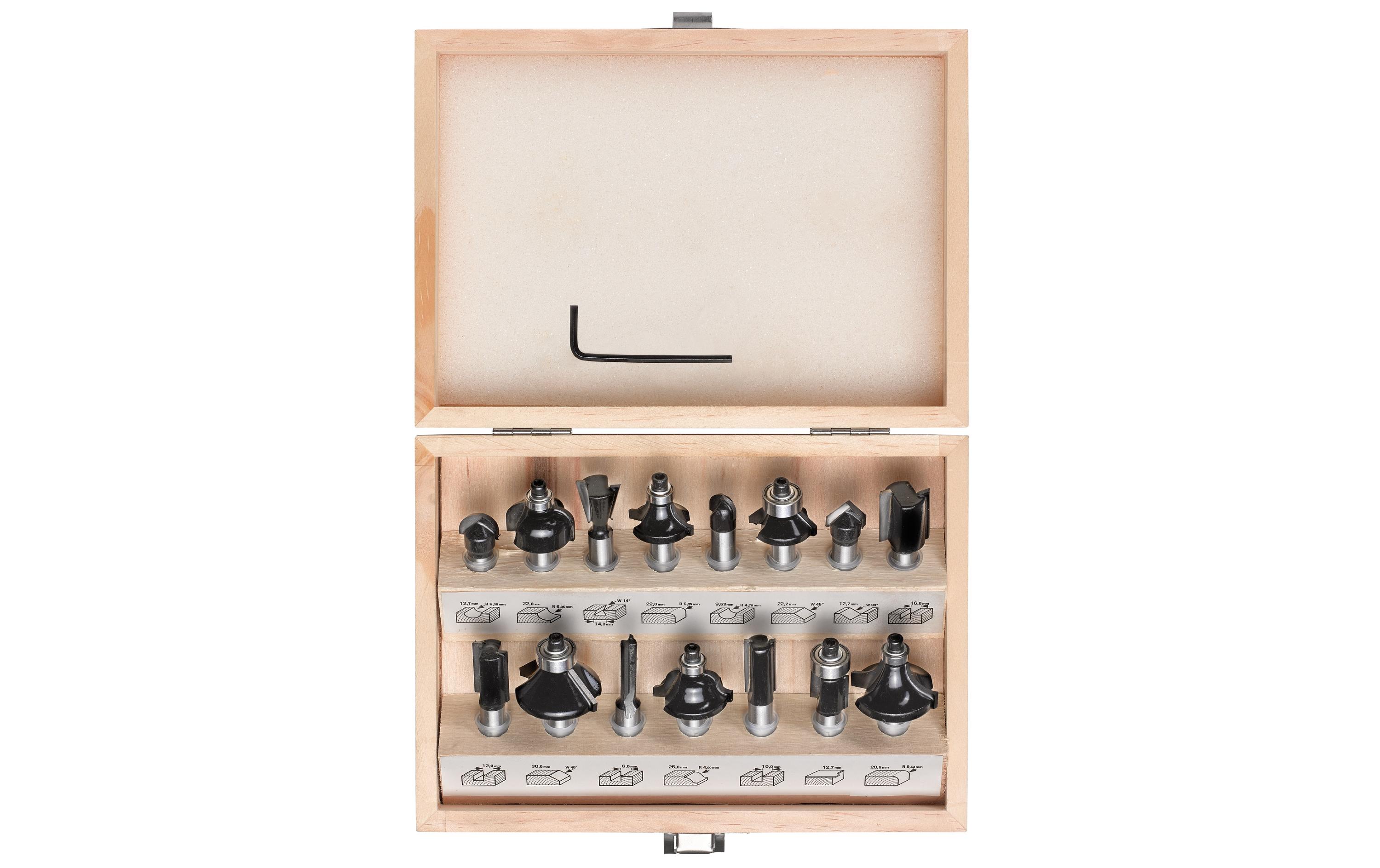 Einhell Fräserset Ø 8 mm 15-teilig