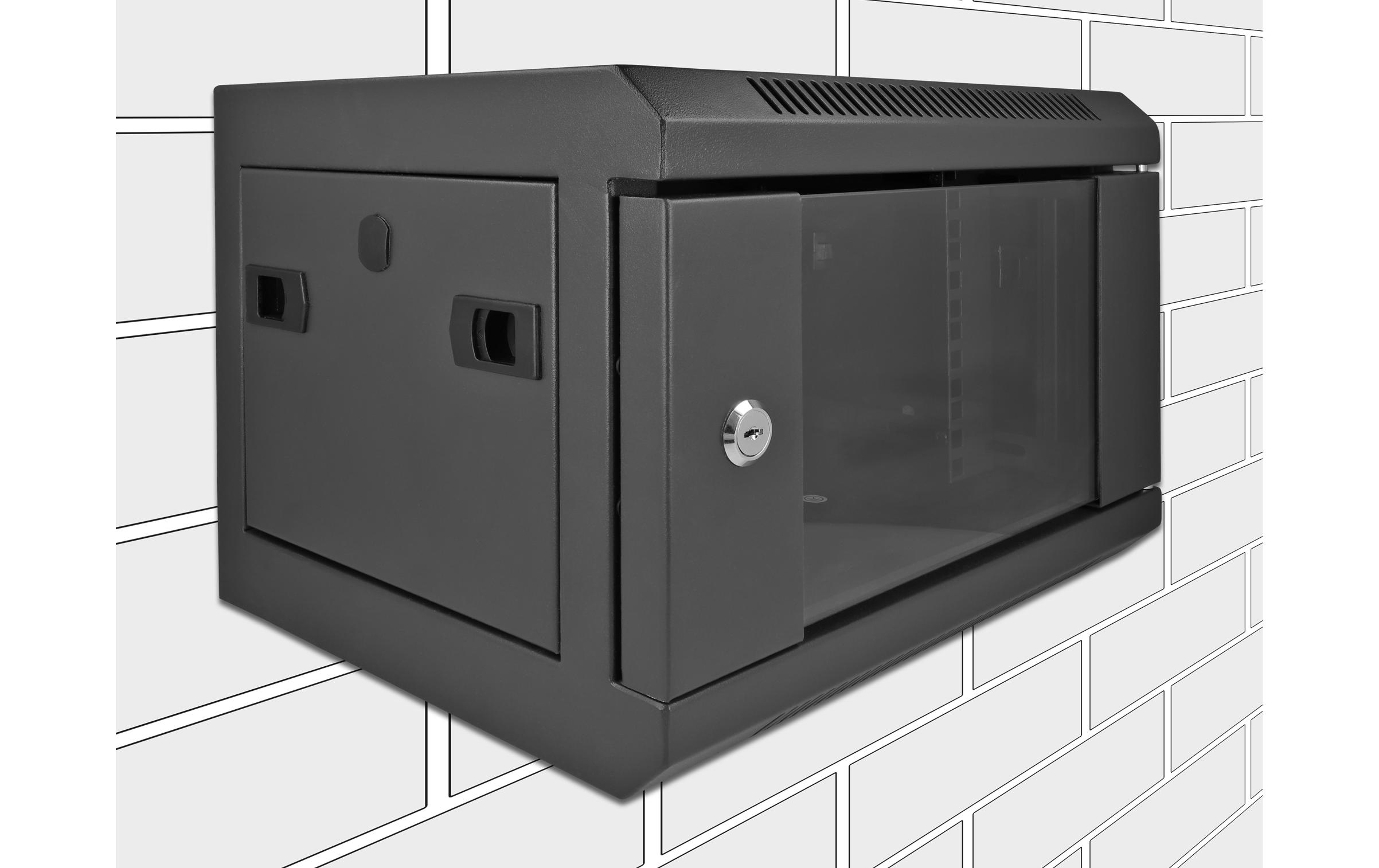 Delock Wandschrank 10 mit Glastür 10 / 4HE / Schwarz Delock Wandschrank 10 mit Glastür 10 / 4HE / Schwarz