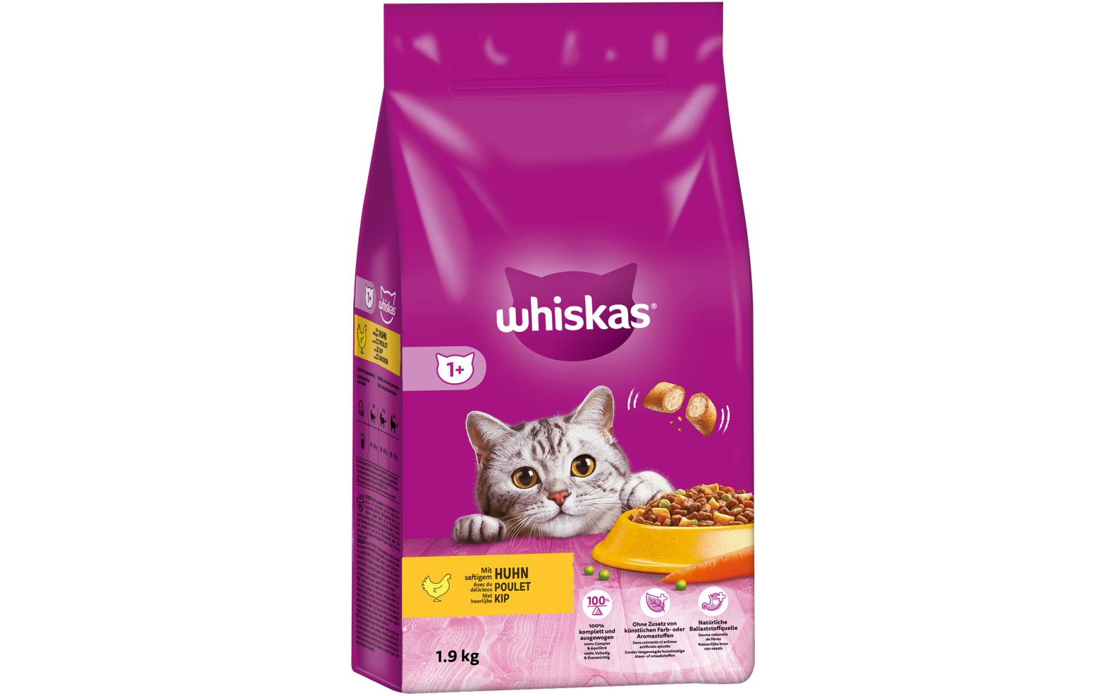 Whiskas Trockenfutter Huhn Auswahl 1+, 1.9 kg