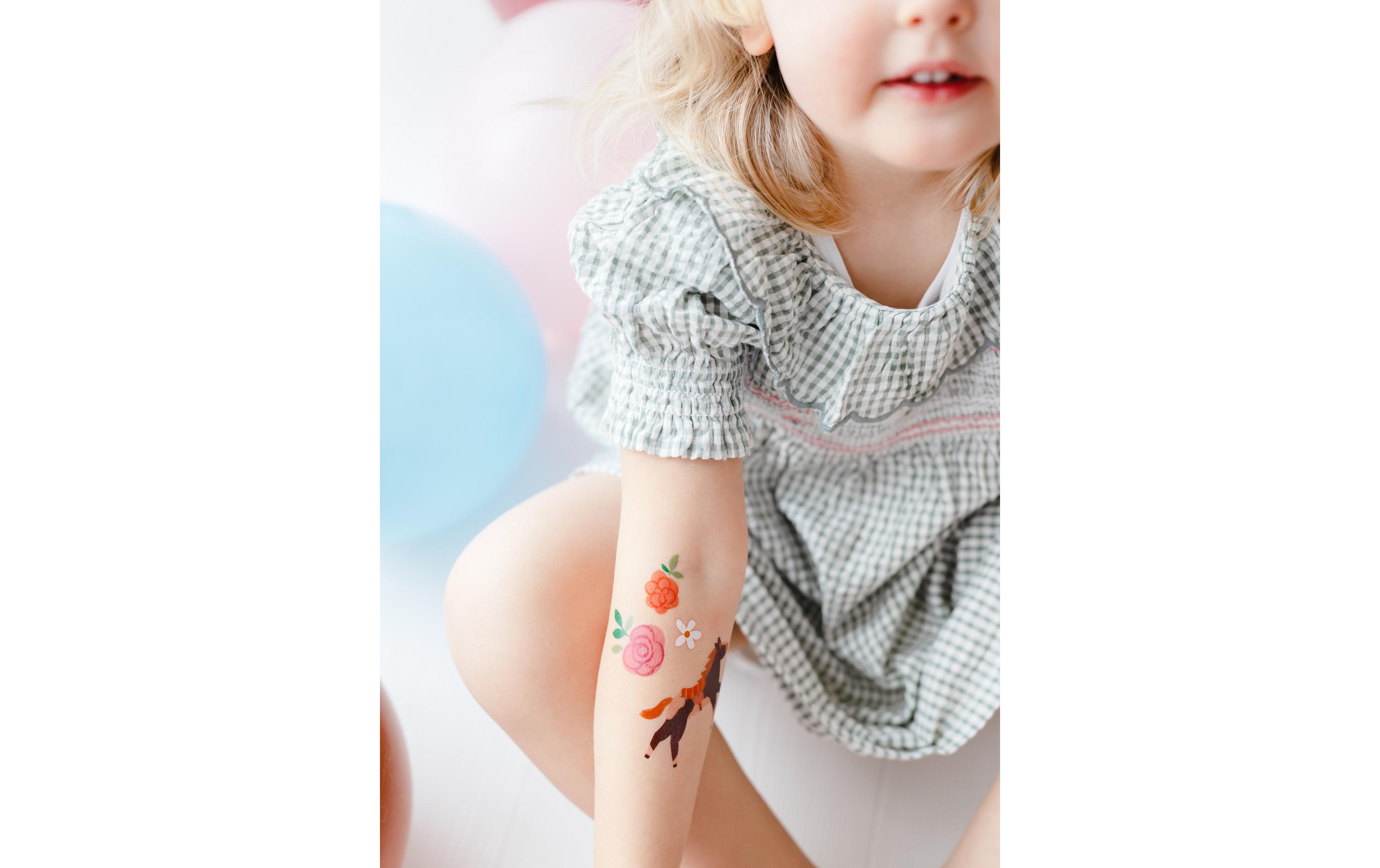 Partydeco Tattoo Set Pferd mix, 16 Stück