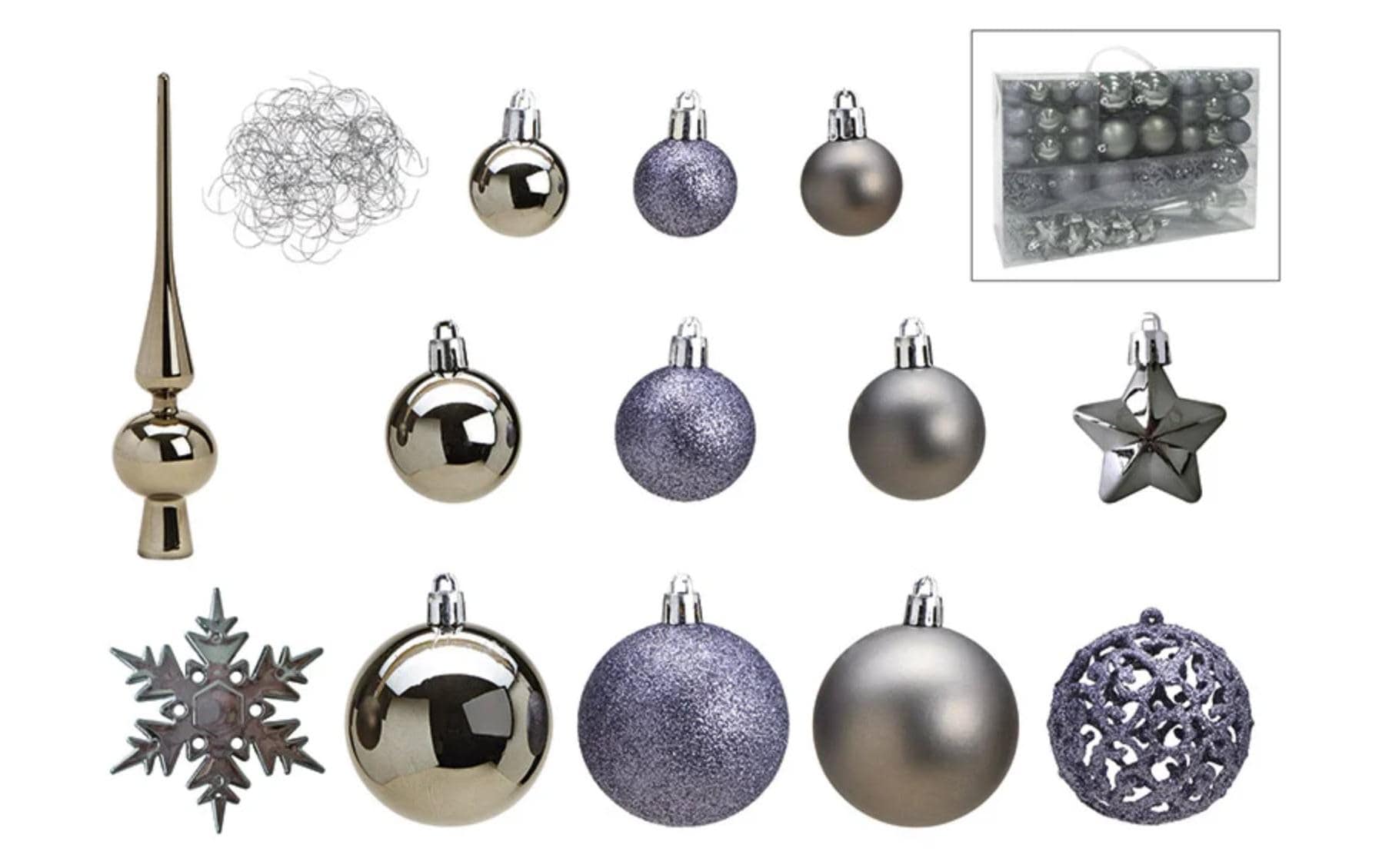 G. Wurm Weihnachtskugel 111-er Set, Grau