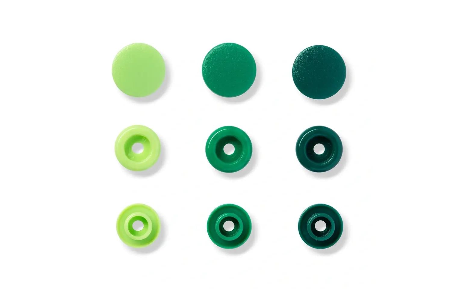 Prym Druckknöpfe Color Snaps Love Grün, Ø 12,4 mm, 30 Stück