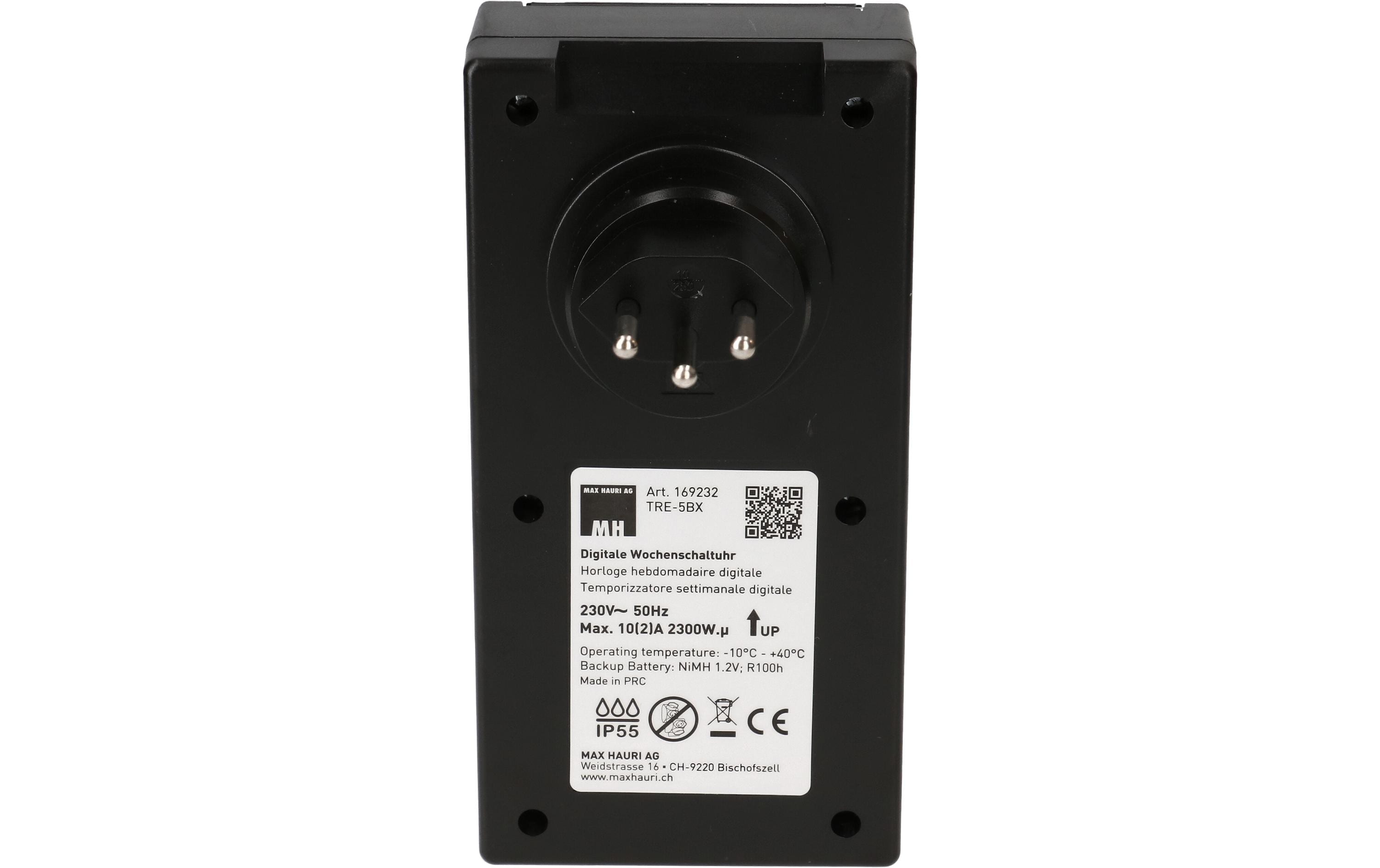 Max Hauri Zeitschaltuhr IP55 Digital, Schwarz