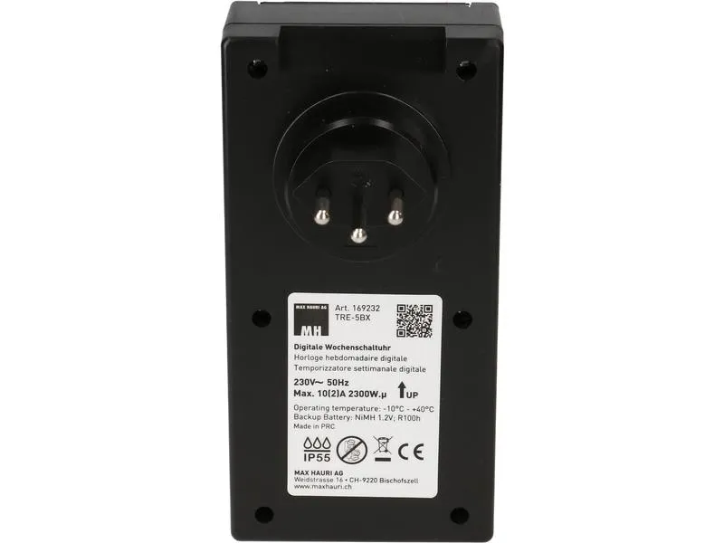 Max Hauri Zeitschaltuhr IP55 Digital, Schwarz Max Hauri Zeitschaltuhr IP55 Digital, Schwarz