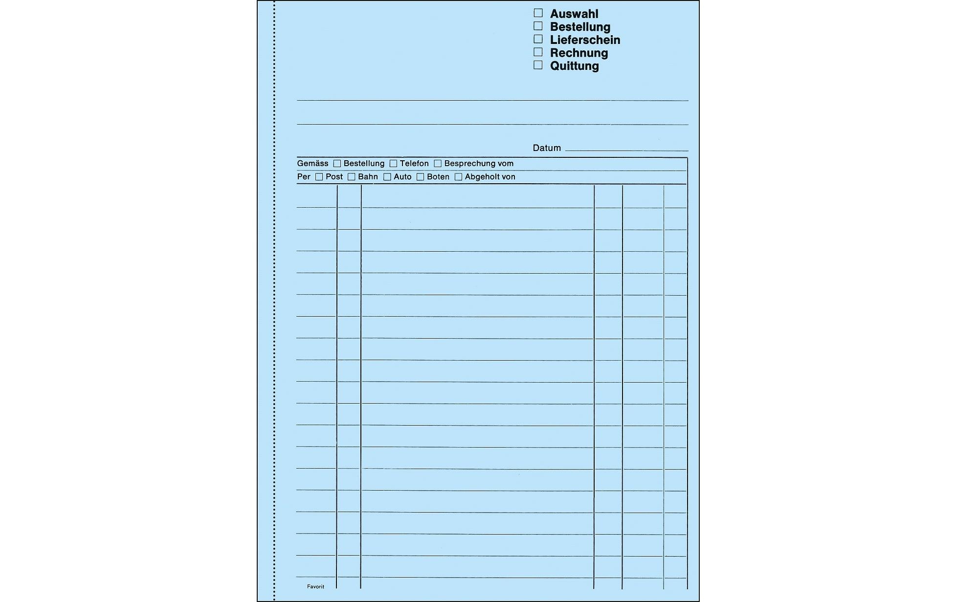 Favorit Durchschreibebuch A5 Mehrzweckbuch, Blau