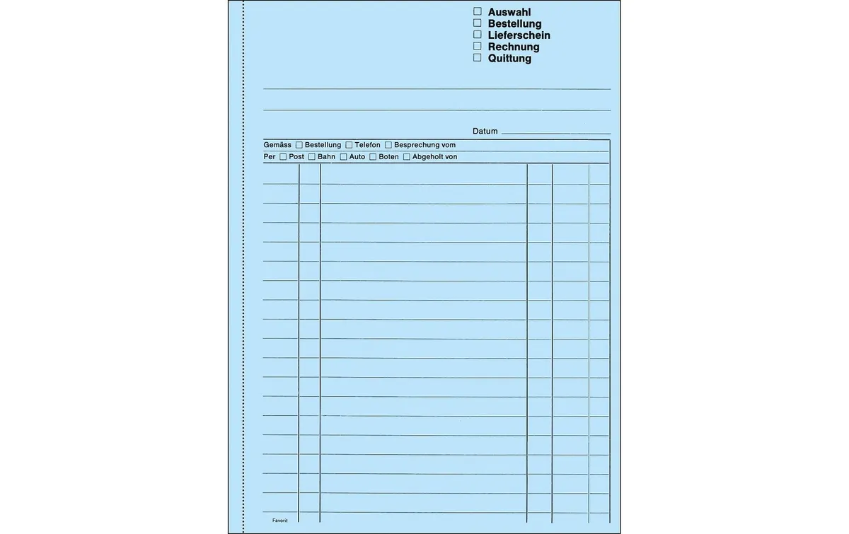 Favorit Durchschreibebuch A5 Mehrzweckbuch, Blau Favorit Durchschreibebuch A5 Mehrzweckbuch, Blau