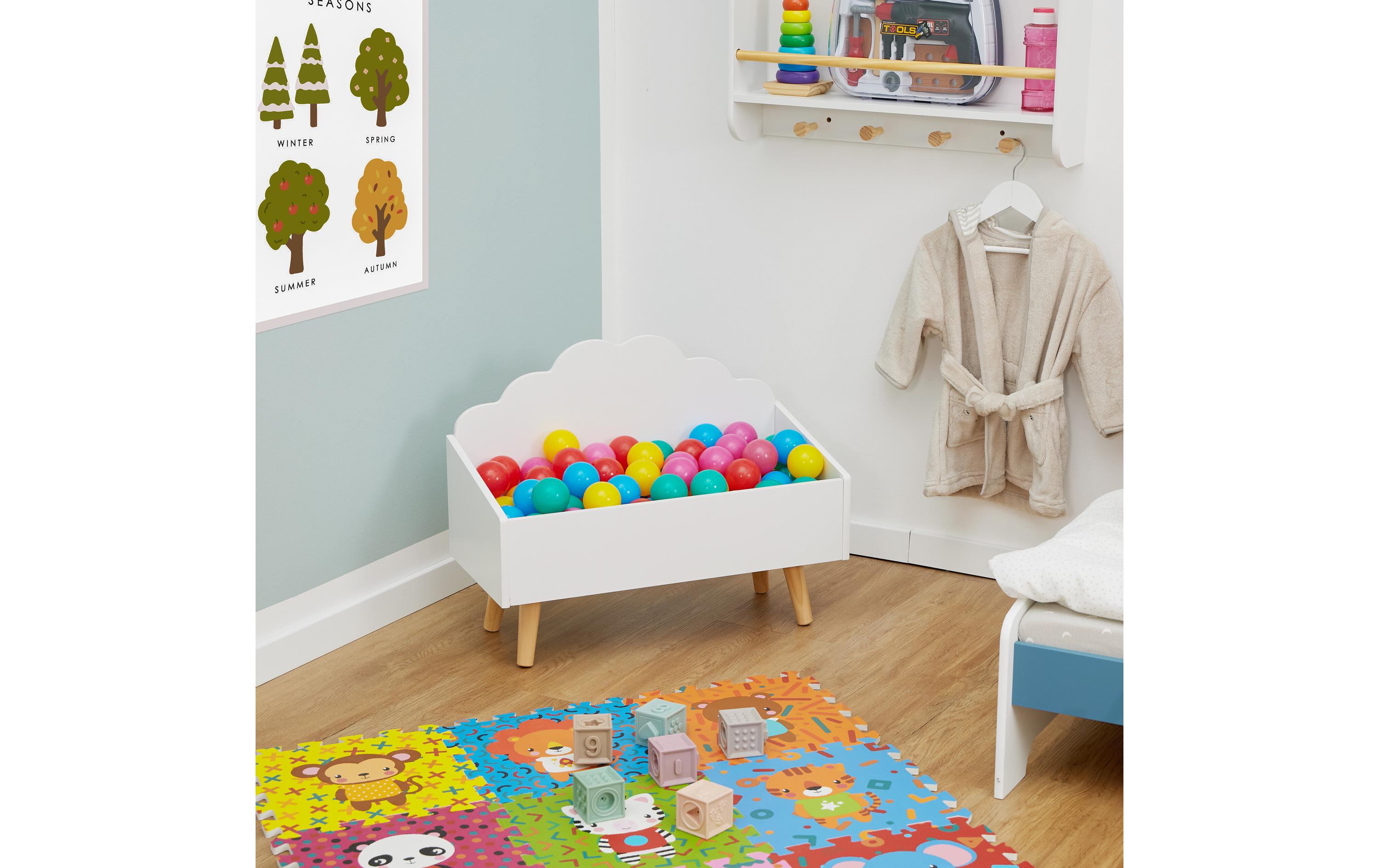 relaxdays Spielzeugtruhe, MDF / Kiefern