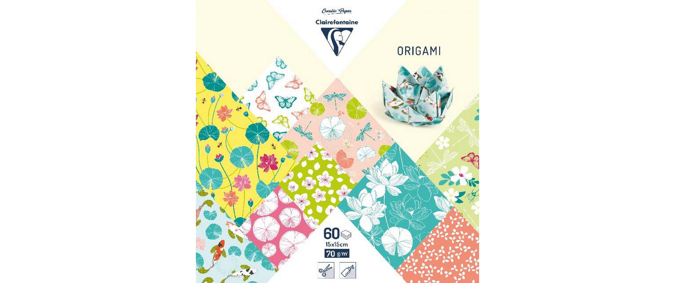 Clairefontaine Bastelpapier Origami Papier Seerosen, 60 Blatt Clairefontaine Bastelpapier Origami Papier Seerosen, 60 Blatt