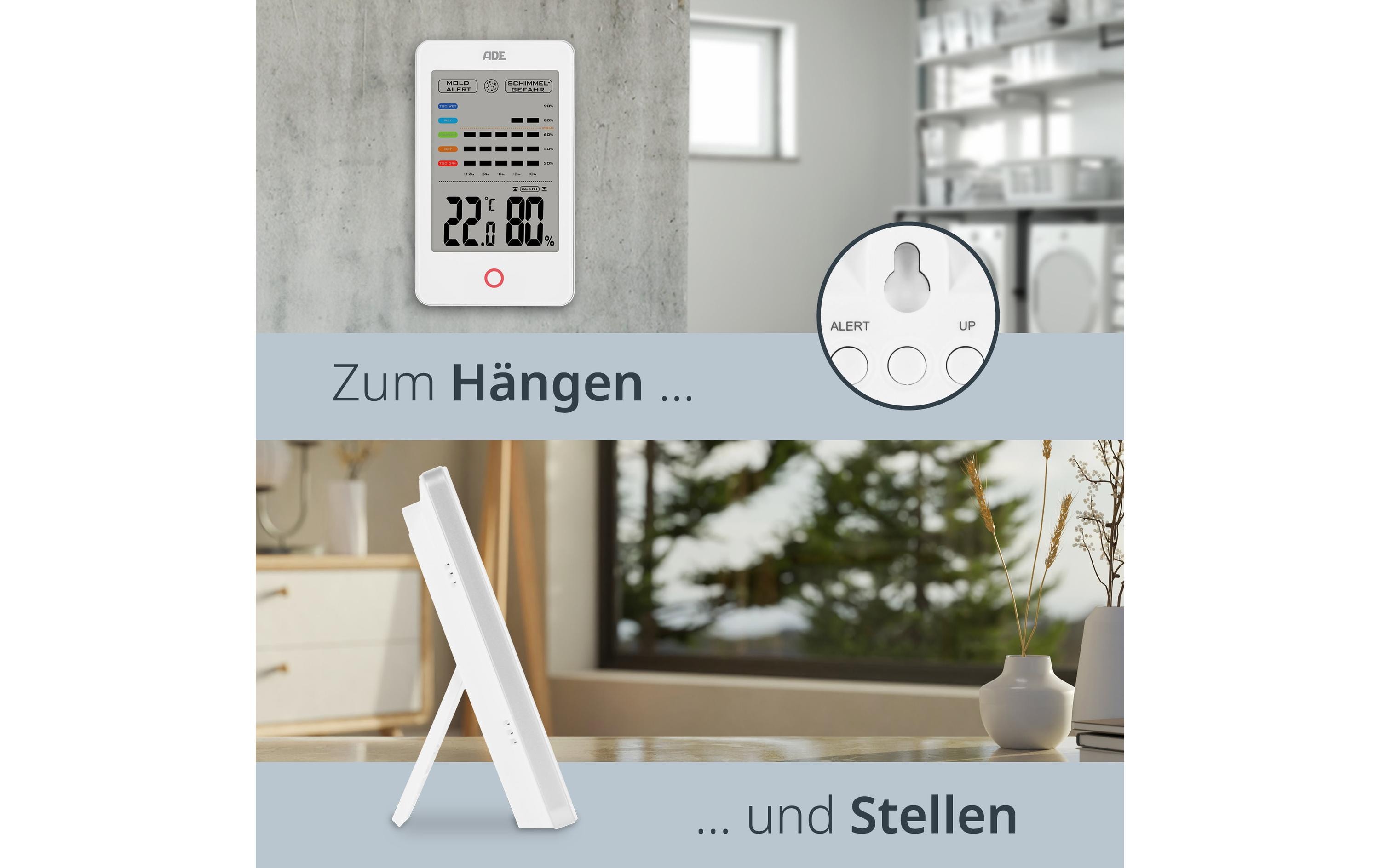 ADE Thermo-/Hygrometer digital Weiss