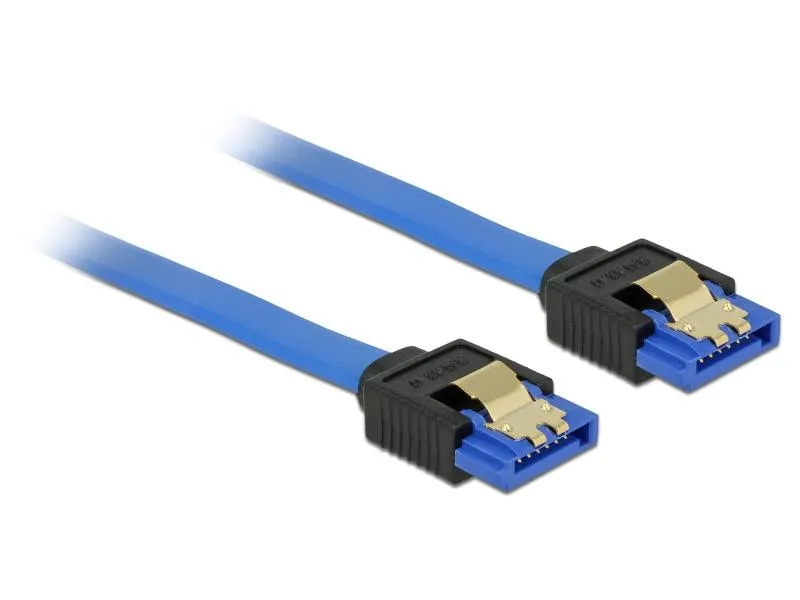 Delock SATA3-Kabel 50 cm blau, Metal-Clip