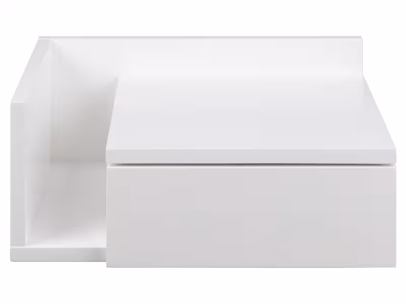 AC Design Nachttisch Ashlan 40 cm x 16.5 cm, Weiss glanz