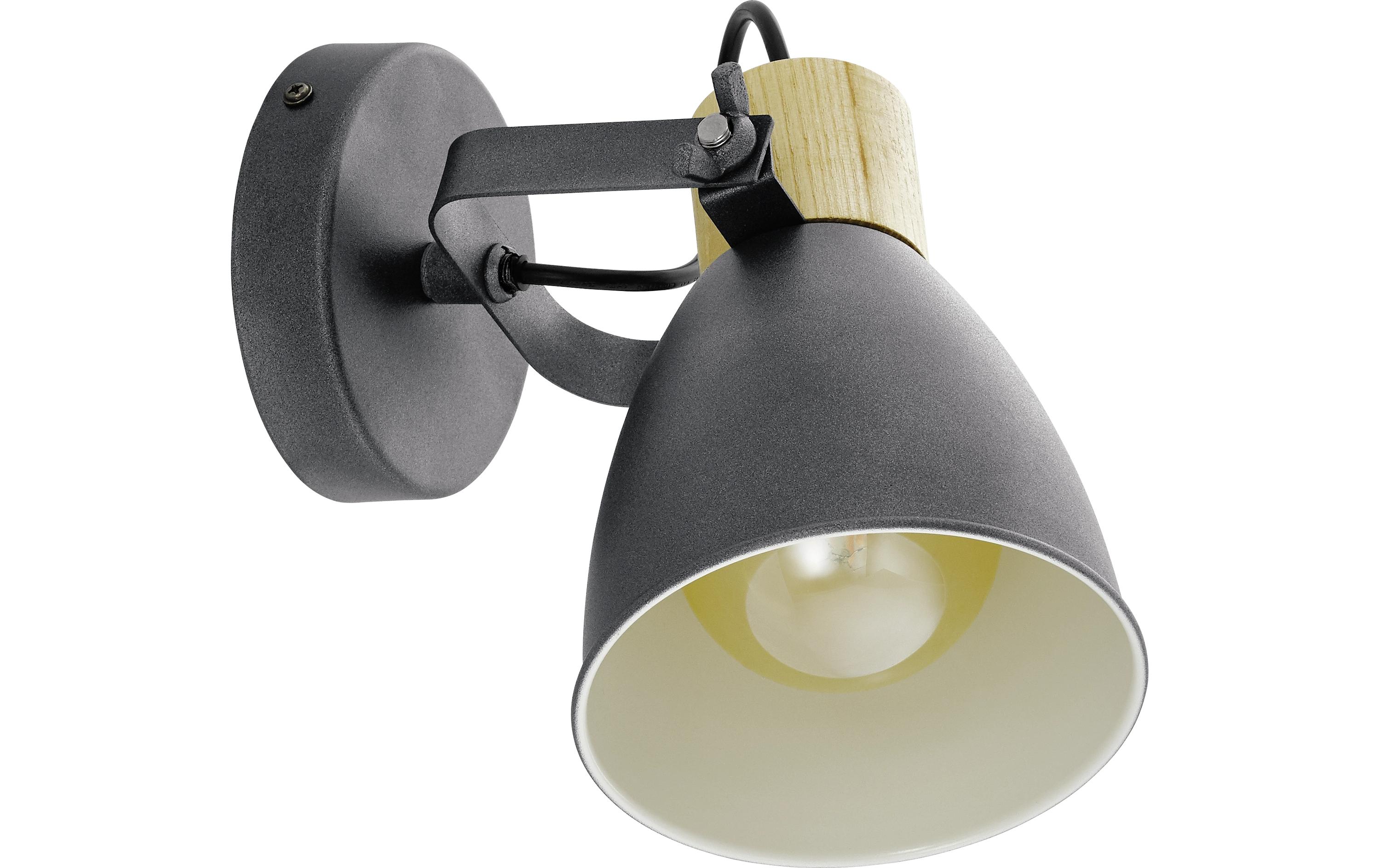 EGLO Leuchten Aufbauspot COSWARTH anthrazit-Holz exkl. E27 1x25W